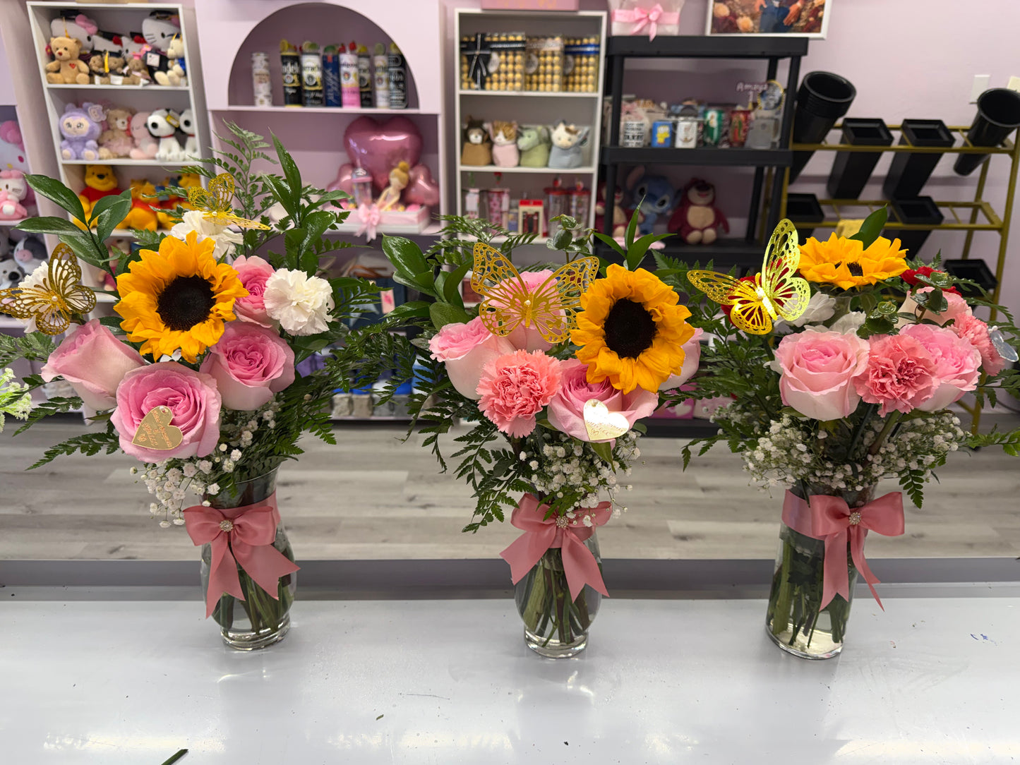 🌻 Butterfly Sunshine Vase Arrangement